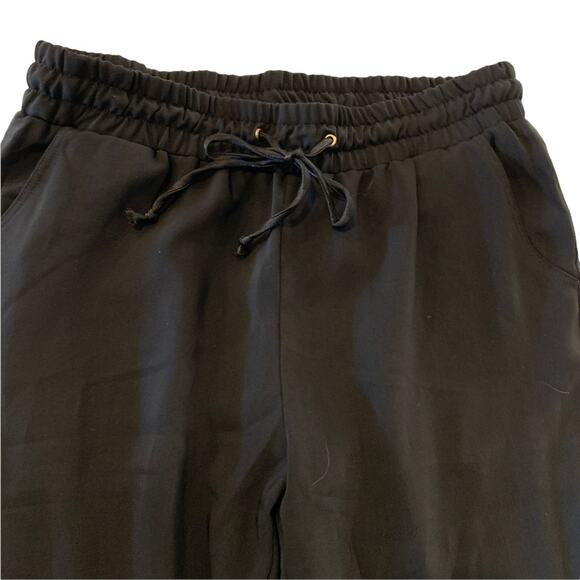 HARLOW and graham black athletic pants draw string Cuffed ankles Size L - Picture 3 of 11